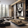 Quadro Decorativo A Profundidade da Mulher - quadros decorativos para sala 1 Tela Vertical, 3 Telas - em quarto contemporaneo