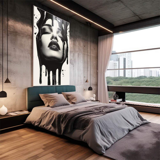 Quadro Decorativo A Profundidade da Mulher - quadros decorativos para sala 1 Tela Vertical, 3 Telas - em living room premium