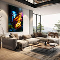 Quadro Decorativo A Magia das Borboletas - quadros decorativos 1 Tela Vertical, 3 Telas - em sala moderna
