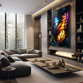 Quadro Decorativo A Magia das Borboletas - quadros decorativos para sala 1 Tela Vertical, 3 Telas - em quarto contemporaneo
