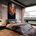 Quadro Decorativo A Fluidez da Borboleta - quadros decorativos para sala 1 Tela Vertical, 3 Telas - em living room premium