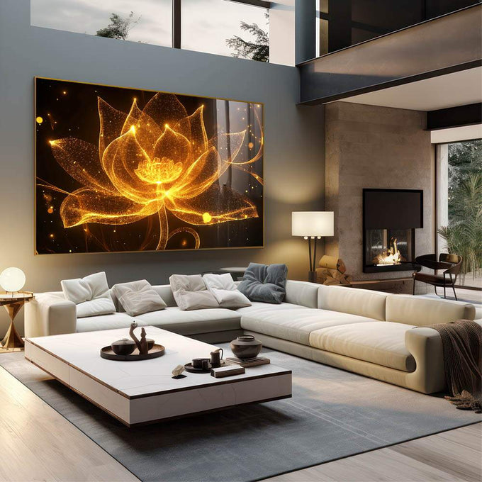 Quadro Decorativo A Beleza da Flor - quadros decorativos para sala 1 Tela, 1 Tela Horizontal - em living room premium
