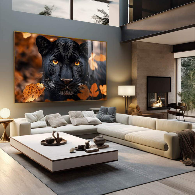 Quadro Decorativo A Grandeza da Pantera - quadros decorativos para sala 1 Tela, 1 Tela Horizontal - em living room premium