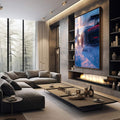 Quadro Decorativo Alta Velocidade Sobre a Neve - quadros decorativos 1 Tela Vertical, 3 Telas - em sala moderna