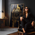 Quadro Decorativo O Poder do Bitcoin - quadros decorativos para sala 1 Tela Vertical, 3 Telas - em quarto contemporaneo