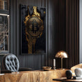 Quadro Decorativo O Poder do Bitcoin - quadros decorativos para sala 1 Tela Vertical, 3 Telas - em ambiente decorado
