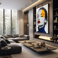Quadro Decorativo A Beleza Feminina em Detalhes - quadros decorativos 1 Tela Vertical, 3 Telas - em sala moderna