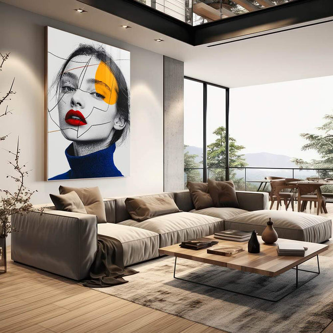 Quadro Decorativo A Beleza Feminina em Detalhes - quadros decorativos para sala 1 Tela Vertical, 3 Telas - em living room premium