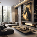 Quadro Decorativo A Fluidez Do Cavalo - quadros decorativos para sala 1 Tela Vertical, 3 Telas - em quarto contemporaneo