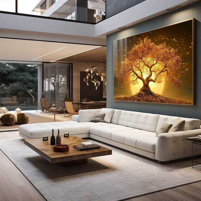 Quadro Decorativo O Renascimento da Vida na Árvore - quadros decorativos para sala 1 Tela, 1 Tela Horizontal - em living room premium