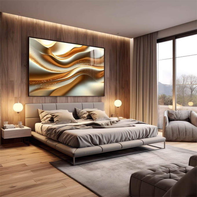 Quadro Decorativo Fluidez Abstrata Arte Contemporânea - quadros decorativos 1 Tela, 1 Tela Horizontal - em escritorio elegante