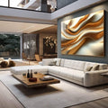 Quadro Decorativo Fluidez Abstrata Arte Contemporânea - quadros decorativos para sala 1 Tela, 1 Tela Horizontal - em living room premium