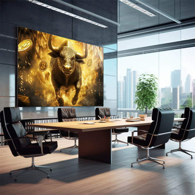 Quadro Decorativo Simbolismo Do Sucesso Financeiro - quadros decorativos para sala 1 Tela, 1 Tela Horizontal - em quarto contemporaneo