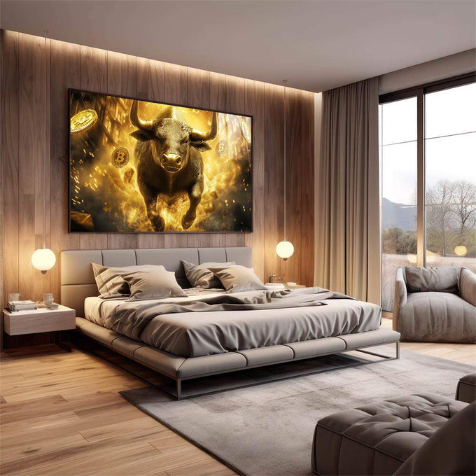 Quadro Decorativo Simbolismo Do Sucesso Financeiro - quadros decorativos 1 Tela, 1 Tela Horizontal - em escritorio elegante