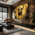 Quadro Decorativo Simbolismo Do Sucesso Financeiro - quadros decorativos para sala 1 Tela, 1 Tela Horizontal - em ambiente decorado