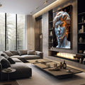 Quadro Decorativo Beleza Grega - quadros decorativos 1 Tela Vertical, 3 Telas - em sala moderna