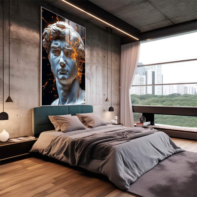 Quadro Decorativo Beleza Grega - quadros decorativos 1 Tela Vertical, 3 Telas - em escritorio elegante