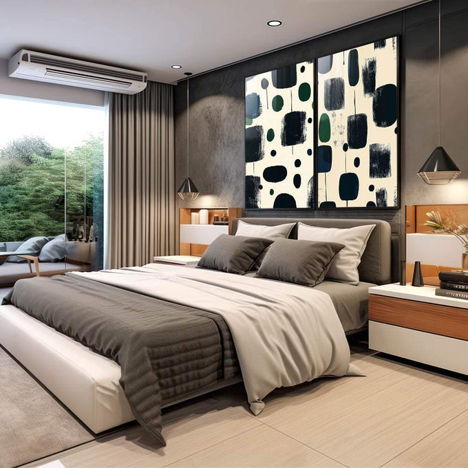 Quadro Decorativo Dupla de Beleza Abstrata - quadros decorativos para sala 2 Telas, abstrato - em living room premium
