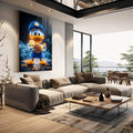 Quadro Decorativo Patinho Magnata Elegância e Charme - quadros decorativos para sala 1 Tela Vertical, 3 Telas - em quarto contemporaneo