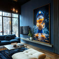 Quadro Decorativo Patinho Magnata Elegância e Charme - quadros decorativos para sala 1 Tela Vertical, 3 Telas - em ambiente decorado