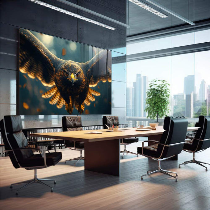 Quadro Decorativo Elegância do Falcão Arte que Inspira - quadros decorativos para sala 1 Tela, 1 Tela Horizontal - em quarto contemporaneo