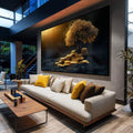 Quadro Decorativo Arvore Da Vida Prosperidade financeira - quadros decorativos para sala 1 Tela, 1 Tela Horizontal - em ambiente decorado