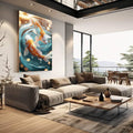 Quadro Decorativo Fluidez Das Carpas - quadros decorativos para sala 1 Tela Vertical, 3 Telas - em quarto contemporaneo