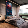 Quadro Decorativo A Beleza da Rosa  Cores Vibrantes - quadros decorativos 1 Tela Vertical, 3 Telas - em sala moderna