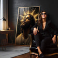 Quadro Decorativo O Olhar de Esperança Jesus em Inspiração e Fé - quadros decorativos para sala 1 Tela Vertical, 3 Telas - em living room premium