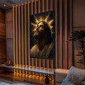 Quadro Decorativo O Olhar de Esperança Jesus em Inspiração e Fé - quadros decorativos para sala 1 Tela Vertical, 3 Telas - em ambiente decorado