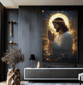 Quadro Decorativo A Esperança de Jesus - quadros decorativos para sala 1 Tela Vertical, 3 Telas - em ambiente decorado