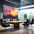 Quadro Decorativo A Cruz Da Esperança - quadros decorativos 1 Tela, 1 Tela Horizontal - em sala moderna