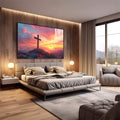 Quadro Decorativo A Cruz Da Esperança - quadros decorativos para sala 1 Tela, 1 Tela Horizontal - em quarto contemporaneo