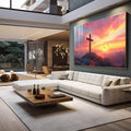 Quadro Decorativo A Cruz Da Esperança - quadros decorativos 1 Tela, 1 Tela Horizontal - em escritorio elegante