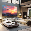 Quadro Decorativo A Cruz Da Esperança - quadros decorativos para sala 1 Tela, 1 Tela Horizontal - em living room premium