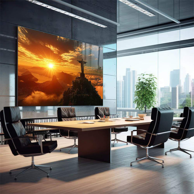 Quadro Decorativo Emocionante Cristo O Todo Poderoso - quadros decorativos 1 Tela, 1 Tela Horizontal - em sala moderna