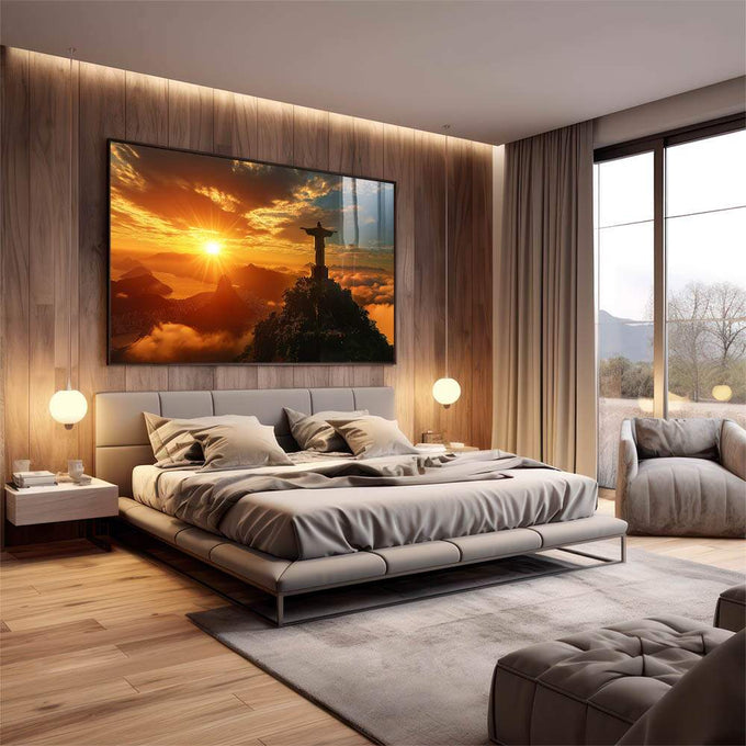 Quadro Decorativo Emocionante Cristo O Todo Poderoso - quadros decorativos para sala 1 Tela, 1 Tela Horizontal - em quarto contemporaneo