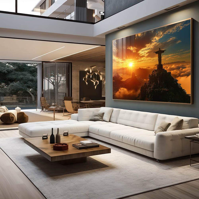 Quadro Decorativo Emocionante Cristo O Todo Poderoso - quadros decorativos 1 Tela, 1 Tela Horizontal - em escritorio elegante