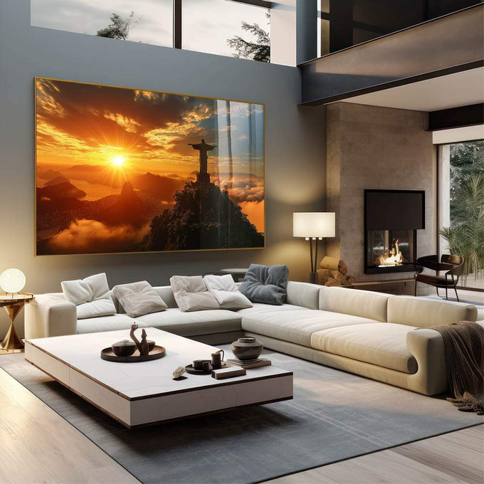 Quadro Decorativo Emocionante Cristo O Todo Poderoso - quadros decorativos para sala 1 Tela, 1 Tela Horizontal - em living room premium