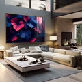 Quadro Decorativo de Flores em Tons Escuros - quadros decorativos 1 Tela, 1 Tela Horizontal - em sala moderna