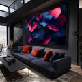 Quadro Decorativo de Flores em Tons Escuros - quadros decorativos para sala 1 Tela, 1 Tela Horizontal - em ambiente decorado