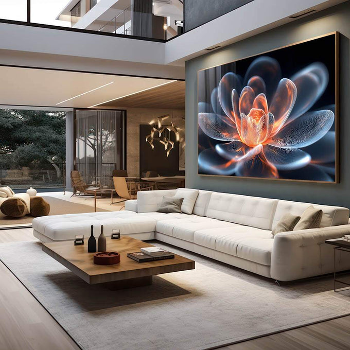 Quadro Decorativo Beleza Sobre Pétalas - quadros decorativos para sala 1 Tela, 1 Tela Horizontal - em living room premium