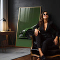Quadro Decorativo Super Carro Esverdeado Estilo e Aventura - quadros decorativos 1 Tela Vertical, 3 Telas - em escritorio elegante