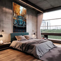 Quadro Decorativo do Fusca em Harmonia com a Natureza - quadros decorativos para sala 1 Tela Vertical, 3 Telas - em living room premium