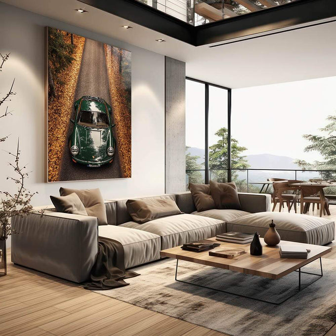 Quadro Decorativo de Carro Esportivo - quadros decorativos para sala 1 Tela Vertical, 3 Telas - em quarto contemporaneo