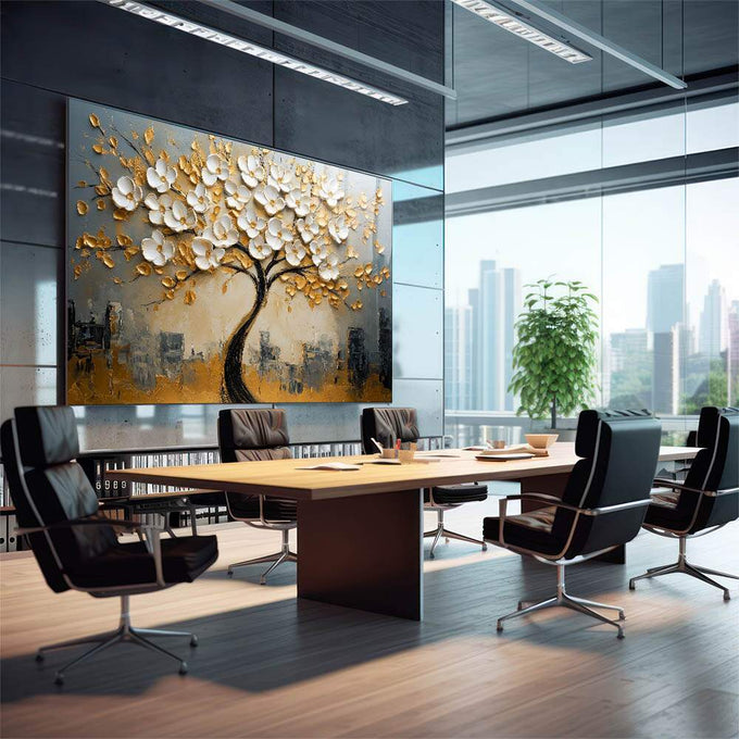 Quadro Decorativo Árvore da Vida Beleza e Significado - quadros decorativos 1 Tela, 1 Tela Horizontal - em sala moderna