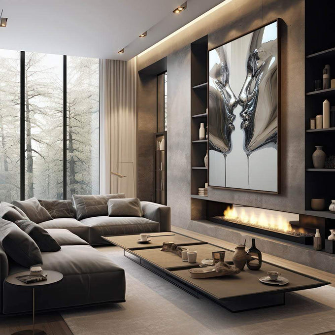 Quadro Decorativo Amor 3D A Arte do Amor - quadros decorativos para sala 1 Tela Vertical, 3 Telas - em living room premium