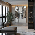 Quadro Decorativo Amor 3D A Arte do Amor - quadros decorativos para sala 1 Tela Vertical, 3 Telas - em ambiente decorado