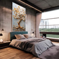 Quadro Decorativo A Beleza Eterna da Árvore da Vida - quadros decorativos para sala 1 Tela Vertical, 3 Telas - em quarto contemporaneo