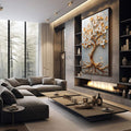Quadro Decorativo A Beleza Eterna da Árvore da Vida - quadros decorativos para sala 1 Tela Vertical, 3 Telas - em living room premium